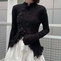 Yoursblack NEWS Gothic Lace Hollow Irregular Top 15 Yoursblack NEWS Gothic Lace Hollow Irregular Top