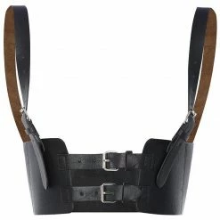 Yoursblack PU Double Row Buckle Waist Seal Waist Corset & Belt