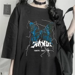 Yoursblack Butterfly Lightning Pattern T-Shirts New In Jun