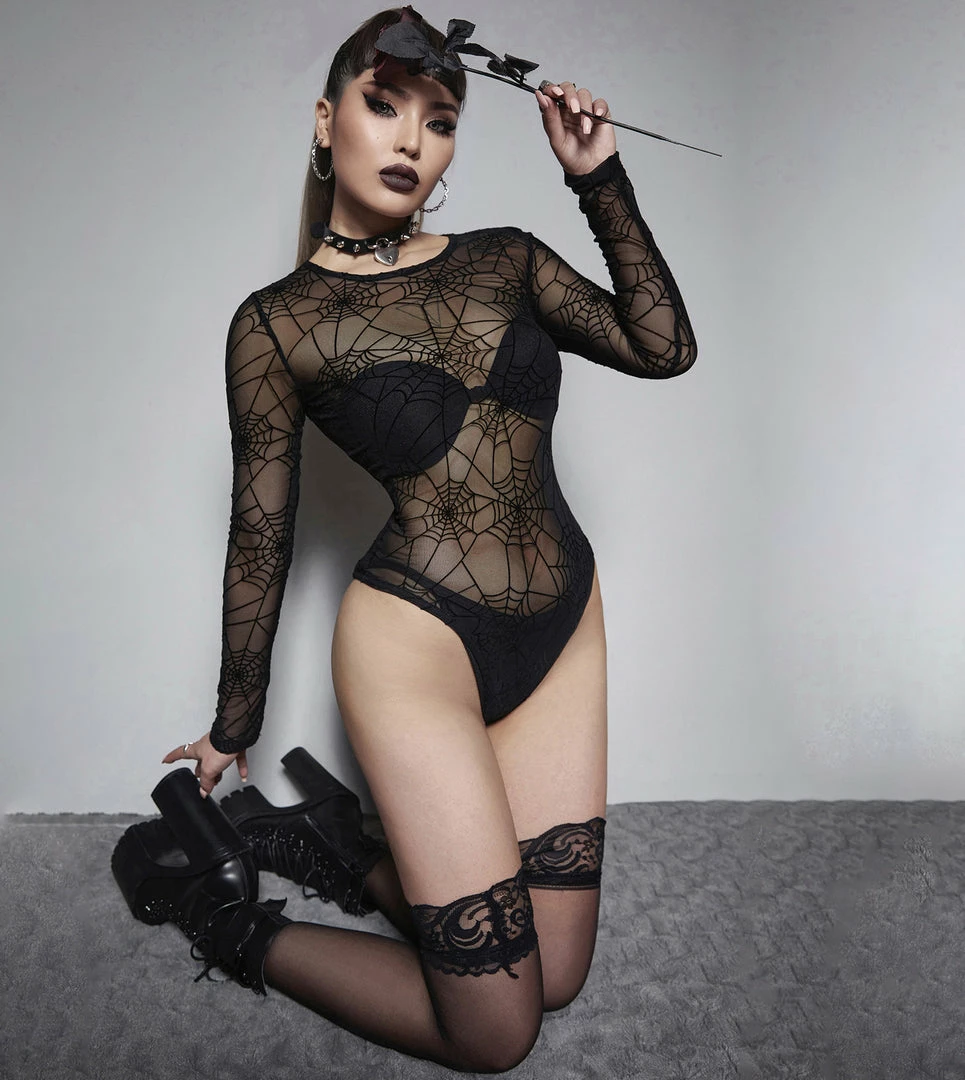 Yoursblack Spider Web See-Through Bodysuit New In Jun 4 Yoursblack Spider Web See-Through Bodysuit New In Jun