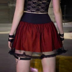 Yoursblack New In May Lace See-Through Drawstring Skirt