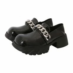Yoursblack Crocodile Pattern Chain Platform
