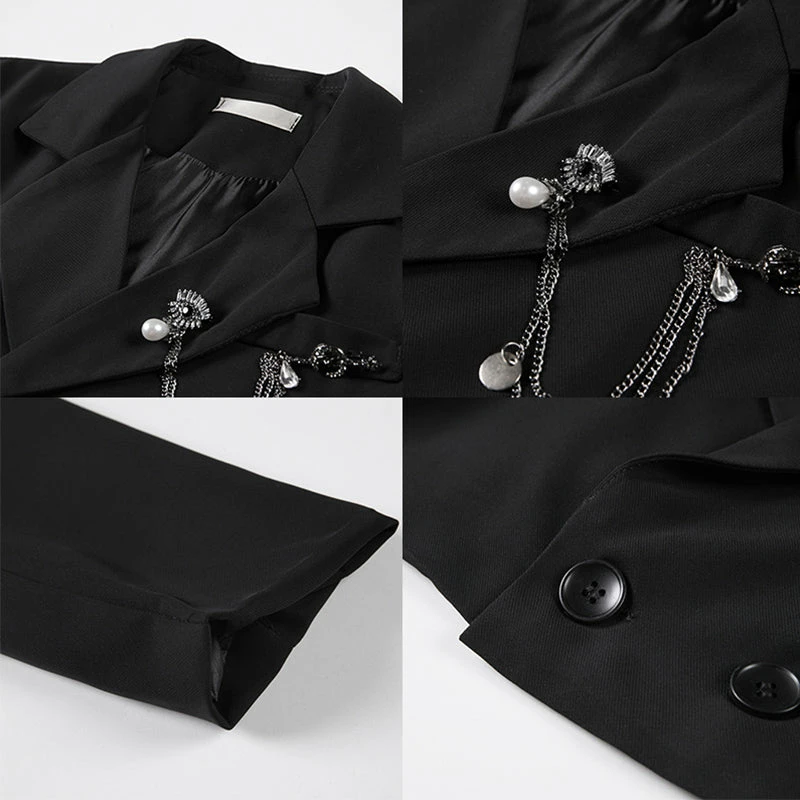 Yoursblack Belt & Chain Jacket TOPS 5 Yoursblack Belt & Chain Jacket TOPS