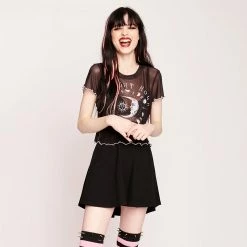 Yoursblack Mesh Sheer Cropped Top New In Jun