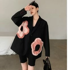 Yoursblack NEWS Black Flower Suit Jacket