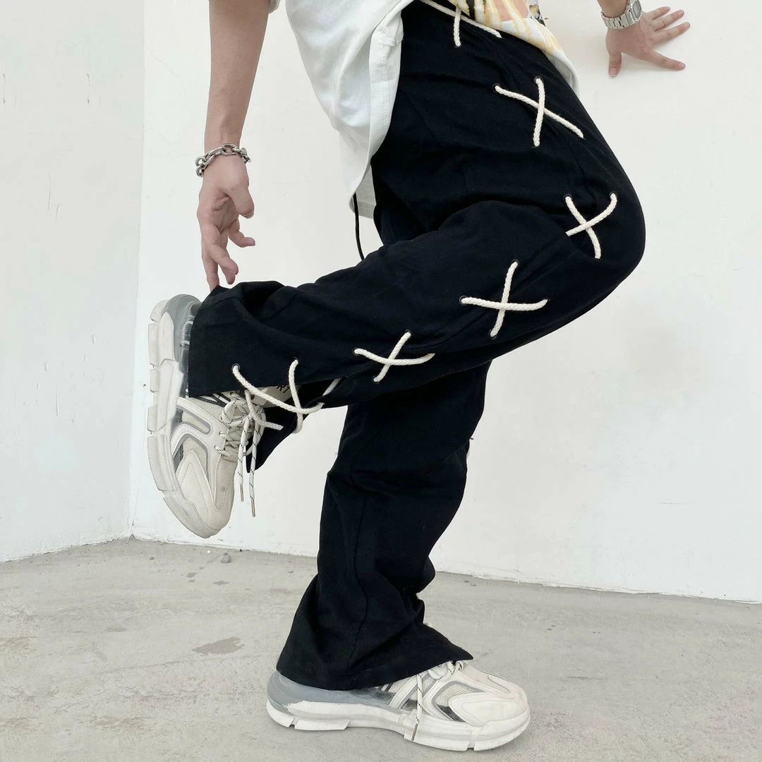 Yoursblack Cross Drawstring Casual Trousers 2 Yoursblack Cross Drawstring Casual Trousers