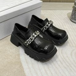 Yoursblack Crocodile Pattern Chain Platform
