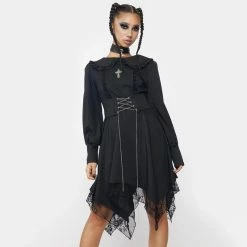 Yoursblack New In Jun Long Sleeve Goth Dress