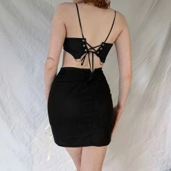 Yoursblack New In May Strappy Mini Skirt