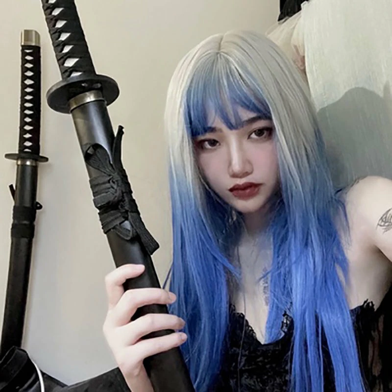 Yoursblack Blue Fire Heart Wig 1 Yoursblack Blue Fire Heart Wig