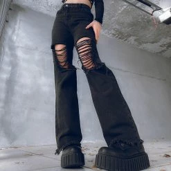 Yoursblack Ripped Low Waist Jeans Pants