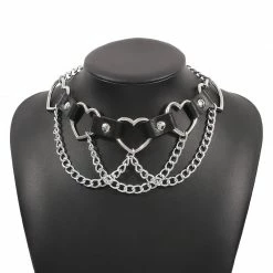 Yoursblack New In May Heart Punk Chain Leather Choker