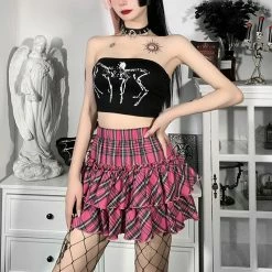 Yoursblack New In May Skull Wrap Crop Top