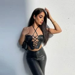 Yoursblack New In May Hollow Tie Halter Neck PU Vest 17 Yoursblack New In May Hollow Tie Halter Neck PU Vest