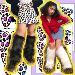 Yoursblack Plush Leg Warmers