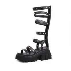 Yoursblack Rivets Hollow Sandals NEWS