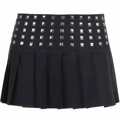 Yoursblack Rivet Pleated Mini Skirt New In May