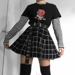 Yoursblack New In May High Waist Large Plaid Mini Skirt