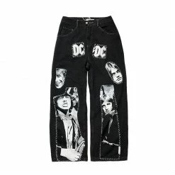 Yoursblack Rock Band Patch Jeans BOTTOMS