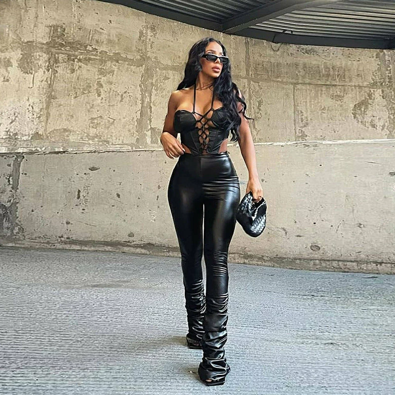 Yoursblack New In May Hollow Tie Halter Neck PU Vest 6 Yoursblack New In May Hollow Tie Halter Neck PU Vest