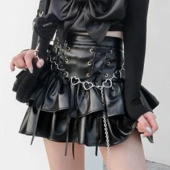 Yoursblack BOTTOMS Cake PU Skirt