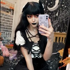 Yoursblack New In Jun Lace Tie T-Shirt