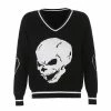 Yoursblack TOPS Skull V-neck Knitted Sweater