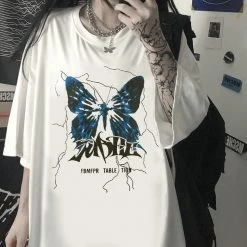 Yoursblack Butterfly Lightning Pattern T-Shirts New In Jun