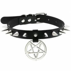 Yoursblack Pentagram Spike Choker Chokers