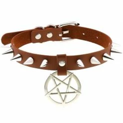 Yoursblack Pentagram Spike Choker Chokers