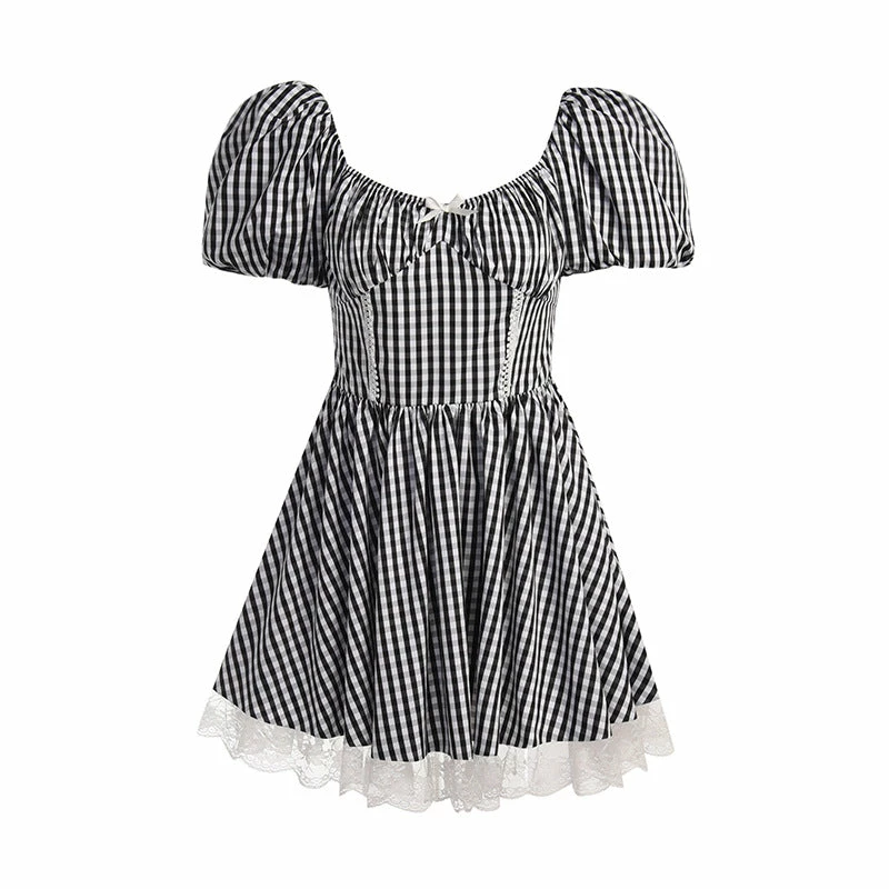 Yoursblack NEWS Plaid Puff Sleeve Dress 1 Yoursblack NEWS Plaid Puff Sleeve Dress