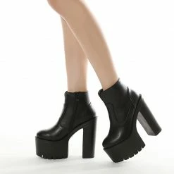 Yoursblack NEWS Platform High Heel Ankle Boots