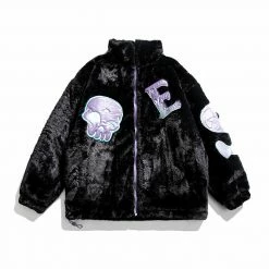 Yoursblack NEWS Plush Skull Coat