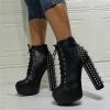 Yoursblack Punk Studded High Heel Ankle Boots NEWS