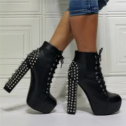 Yoursblack Punk Studded High Heel Ankle Boots NEWS 7 Yoursblack Punk Studded High Heel Ankle Boots NEWS
