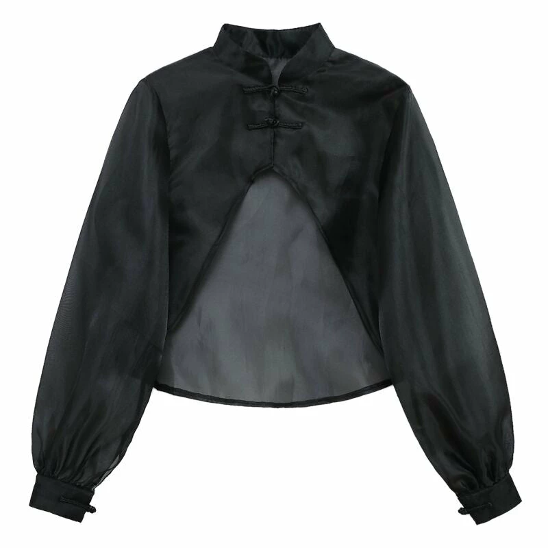 Yoursblack Asian Style Mesh Blouse 1 Yoursblack Asian Style Mesh Blouse