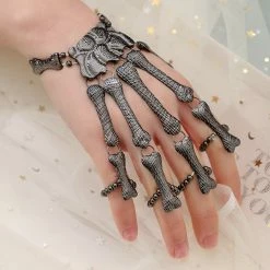 Yoursblack Accessory Skull Skeleton Hand Bracelet With Ring