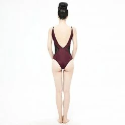 Yoursblack Swimwear Chest Hand-cranked Gothic One-piece Swimsuit