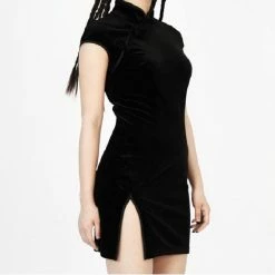 Yoursblack Black Velvet Gothic Cheongsam Dress 19 Yoursblack Black Velvet Gothic Cheongsam Dress