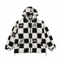 Yoursblack NEWS Vintage Checkerboard Plaid Lamb Coat