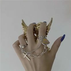 Yoursblack Vintage Cross One-Piece Ring