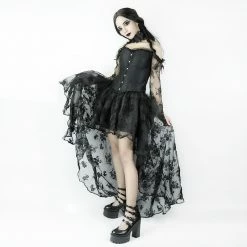 Yoursblack Irregular Mesh Skirt
