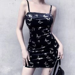 Yoursblack Forgotten Butterflies Velvet Dress