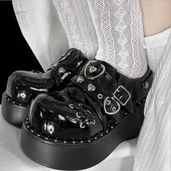 Yoursblack NEWS Crescent Bat Mary Jane Platforms