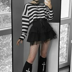 Yoursblack Black White Stripe Cropped Sweater Spring Sale 8 Yoursblack Black White Stripe Cropped Sweater Spring Sale