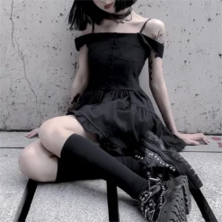 Yoursblack Dark Night High Waist Short Slip Dress DRESSES