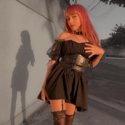 Yoursblack DRESSES Wobble Sleeve Black Mini Dress