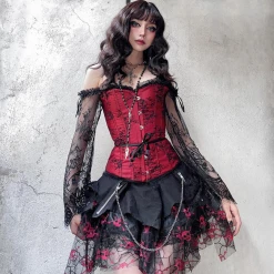 Yoursblack TOPS Off Shoulder Lace Corset Top