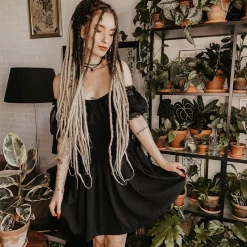 Yoursblack DRESSES Wobble Sleeve Black Mini Dress