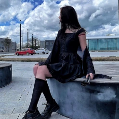 Yoursblack Dark Night High Waist Short Slip Dress DRESSES